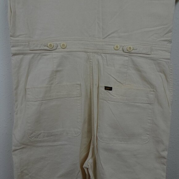 Lee Denim Romper Size M Beige Short Union Alls One Piece Jumpsuit - Picture 7 of 11